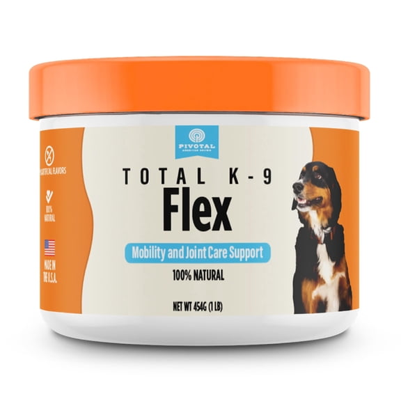 Pivotal Total K-9 Flex – All-Natural Hip and Joint Supplement for Dogs - with Glucosamine, MSM, Vitamin C, Chondroitin – Dog Joint Relief – 1lb