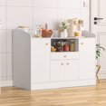 thumbnail image 1 of Piweml Sideboard Buffet Cabinet with Drawer, Modern Farmhouse Coffee Bar Station Table, Kitchen Storage Cabinet with Doors and Open Shelf Multipurpose Kitchen Sideboard for Dining Room, Livingroom, 1 of 9