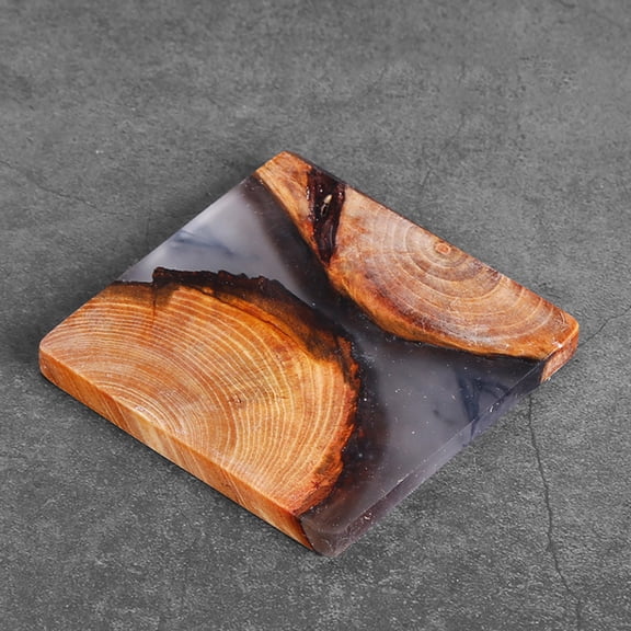 Piwvid 1/3PCS Drink Coaster, Wooden Absorbent Coasters, Epoxy Resin Coaster for Coffee Table, Tabletop Protection Decor, Suitable for Most Kinds of Cups Wooden Table