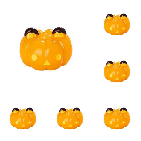 Piwvid 12PCS Halloween Mini Pumpkins Decor, Luminous Miniature Resin Pumpkins Tiny Pumpkins Decor Glow in The Dark Pumpkin Decorations