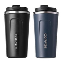 Piwvid 12oz Insulated Coffee Travel Mug Stainless Steel Vacuum Coffee Cup Leakproof with Screw Lid Double Wall Coffee Tumbler Reusable Thermal Cup for Hot/Iced Beverage (2PCS)
