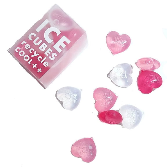 Piwvid 15-Pack Reusable Heart-Shaped Plastic Ice Cubes, Quick-Freeze Refreezable Fake Ice for Cold Drinks, Lunch Bags, and Coolers, Easy to Clean and Long Lasting