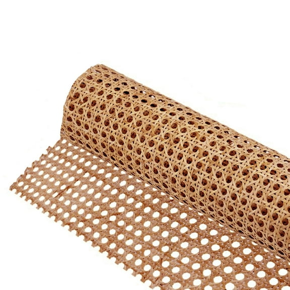 Piwvid 18" Width Natural Rattan Cane Webbing Roll, 3.3 Feet Long Woven Open Mesh for DIY Furniture, Chair, Cabinet, and Ceiling Repair and Restoration Projects