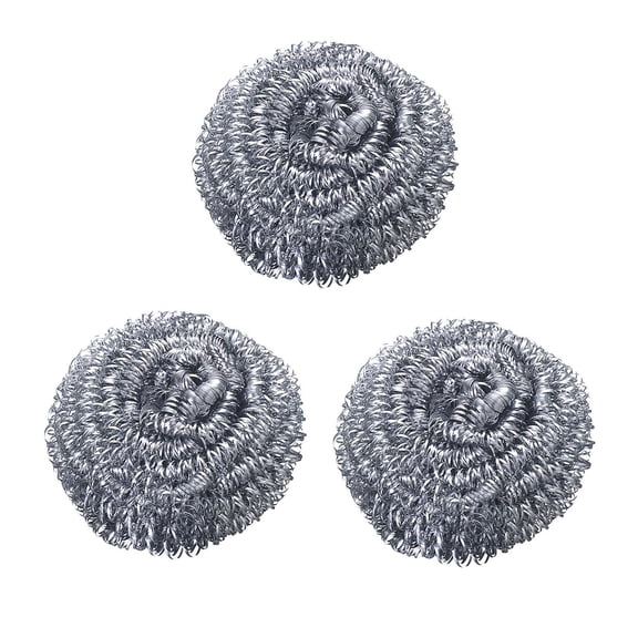 Piwvid 2/3/5 PCS Stainless Steel Scouring Pads, Heavy-Duty Rustproof Scrubbers for Pots Pans Cast Iron Cookware, Non-Scratch Dishwasher Safe Kitchen Cleaning Sponges