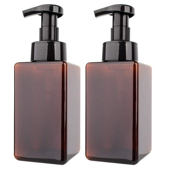 Piwvid 2-Pack Foaming Soap Dispenser, Refillable Empty Plastic Pump Bottle for Liquid Hand Soap, 15oz Capacity for Bathroom Vanity, Kitchen Sink, and Clinic
