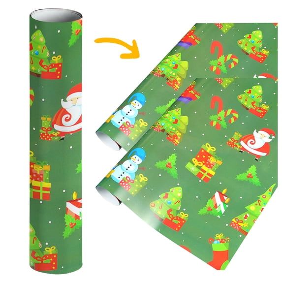 Piwvid 2 Pcs Single-sided Christmas Wrapping Paper, Classic Santa Claus Patterns, Holiday Gift Wrap for Family Party Daily Use, Christmas Wrapping Paper Sheets