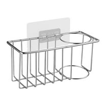 Piwvid 2-in-1 Sponge Holder for Kitchen Sink, Suction Cup Kitchen Caddy, No Drill Rustproof Sink Organizer for Place Dishwashing Brush Soap and Sponge