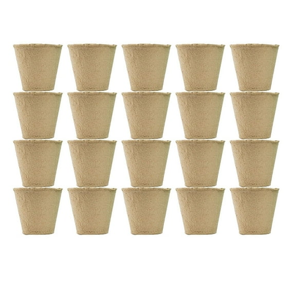 Piwvid 20 Packs 2.1 Inch Biodegradable Peat Pots, Seed Starting Pots Without Drainage Holes, Round Nursery Pots for Starting Vegetables, Herbs, and Flower Seeds