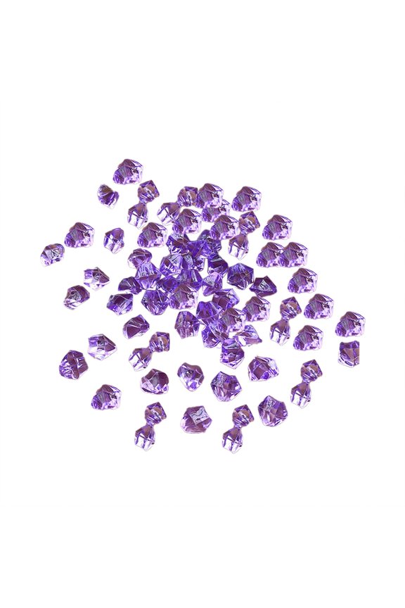 200PCS Sparkling Purple Acrylic Ice Rocks, Fake Diamond Gems for Vase Fillers, Table Scatter Decor, Marble Display, and Centerpiece Embellishments