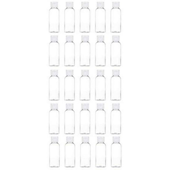 Piwvid 25 Pieces Empty Bottles with Flip Cap, 2 oz Portable Travel Bottle Refillable Cosmetic Bottle Clear Reusable Travel Bottles for Liquid, Lotions, Creams, Shampoo and Toiletries (60 ml)