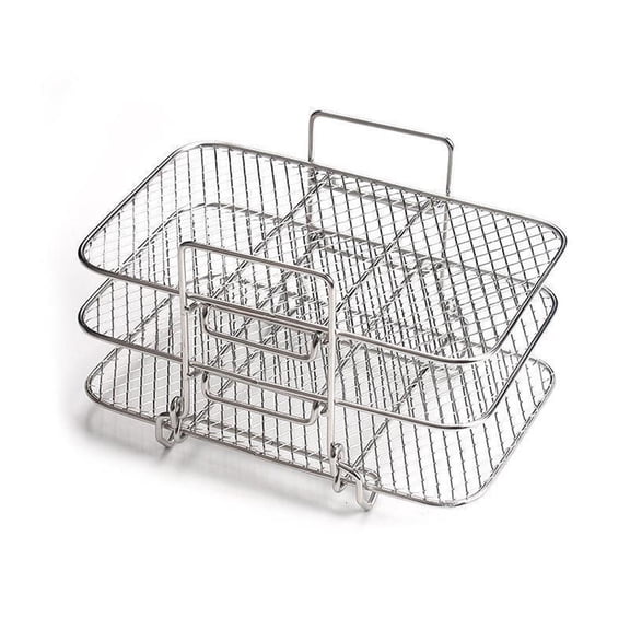 Piwvid 3 Layer Stainless Steel Dehydrator Rack, Square Grill Stand Accessories for Air Fryer Crisp Lid, Compatible with Instant Pot Vortex and Pressure Cookers