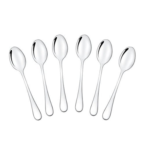 Piwvid 4.7 Inch Tea & Coffee Spoons, Set of 6 Stainless Steel Espresso Spoons, Dishwasher Safe Small Spoon for Dessert Cake, Durable Metal Mini Spoon