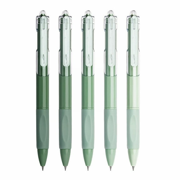 Piwvid 5 Count Blue Ink Gel Pens Fine Point, Silent Click No-Smear Medium Point Pens, Plastic Boxed Nebula Pen Set for Journaling & Office Note Taking