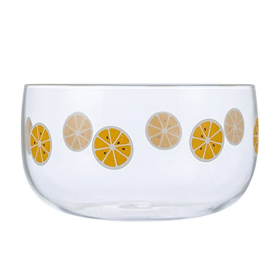 Piwvid 500ml High Borosilicate Glass Bowls, Cute Strawberry Watermelon Orange Printed Salad Dessert Bowls, Dipping Sauce Dishes for Eating, Snacks, and Kitchen Prep