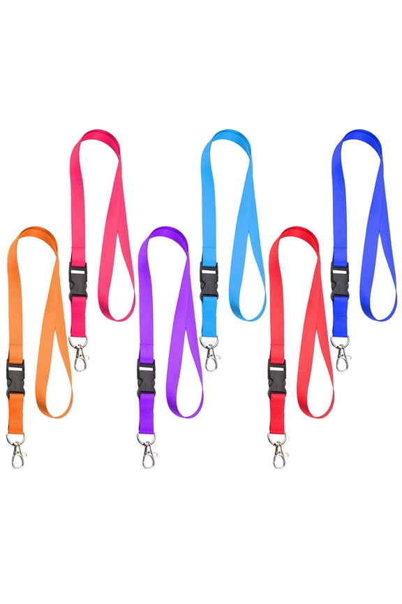 5pack Breakaway Nylon Neck Lanyards, Quick Release Buckle with Hook, Multifunctional Strap for Id Badge Keychain USB and Whistle, Practical Daily Carrying Accessory for Men Women