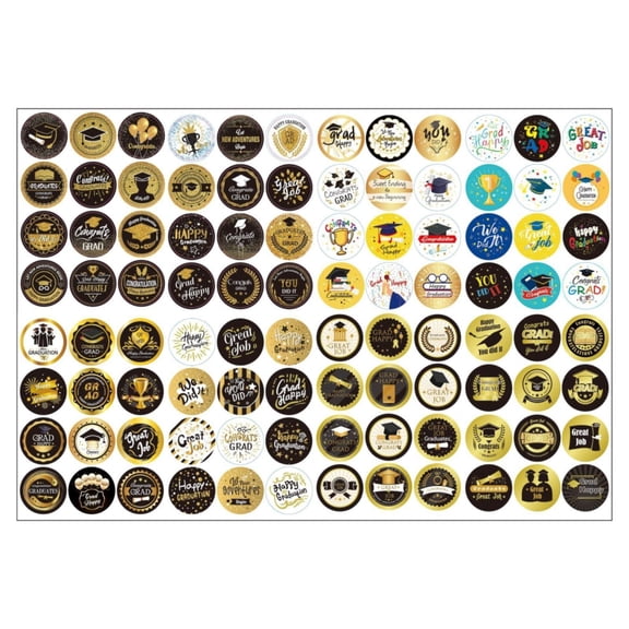 Piwvid 8/16/24-Pack Graduation Season Stickers Set, Class of 2026 Grad Party Candy Labels, Round Stickers and Gift Envelope Seals for High School and College Celebration