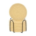 thumbnail image 1 of Piwvid 8 Pcs Drink Coasters with Holder, Cotton Woven Absorbent Coasters for Drinks, Minimalist Home Decor Coaster Set for Wooden Tabletop Protection Table, 4.3'', 1 of 8