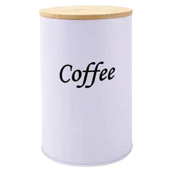 Piwvid Airtight Food Canisters Set with Bamboo Lid, Iron Coffee Tea Sugar Container for Kitchen Countertop, Decorative Farmhouse Canister Jars for Coffee Bar