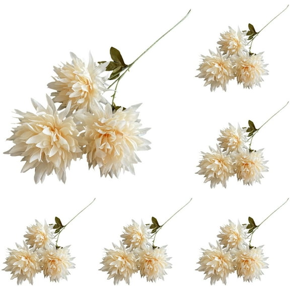 Piwvid Artificial Dahlia Flowers Fall Fake Flower Silk Flowers with Long Stem Floral Arrangements Bouquets Autumn Faux Dahlias Flowers for DIY Wedding Party Centerpieces Home Decor