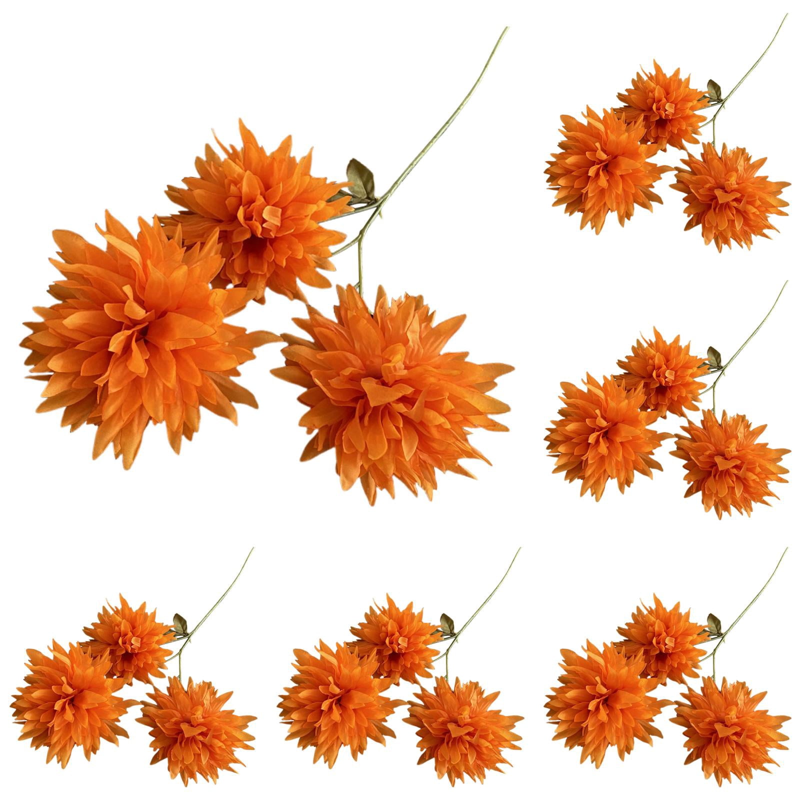 Piwvid Artificial Dahlia Flowers Fall Fake Flower Silk Flowers with Long Stem Floral Arrangements Bouquets Autumn Faux Dahlias Flowers for DIY Wedding Party Centerpieces Home Decor