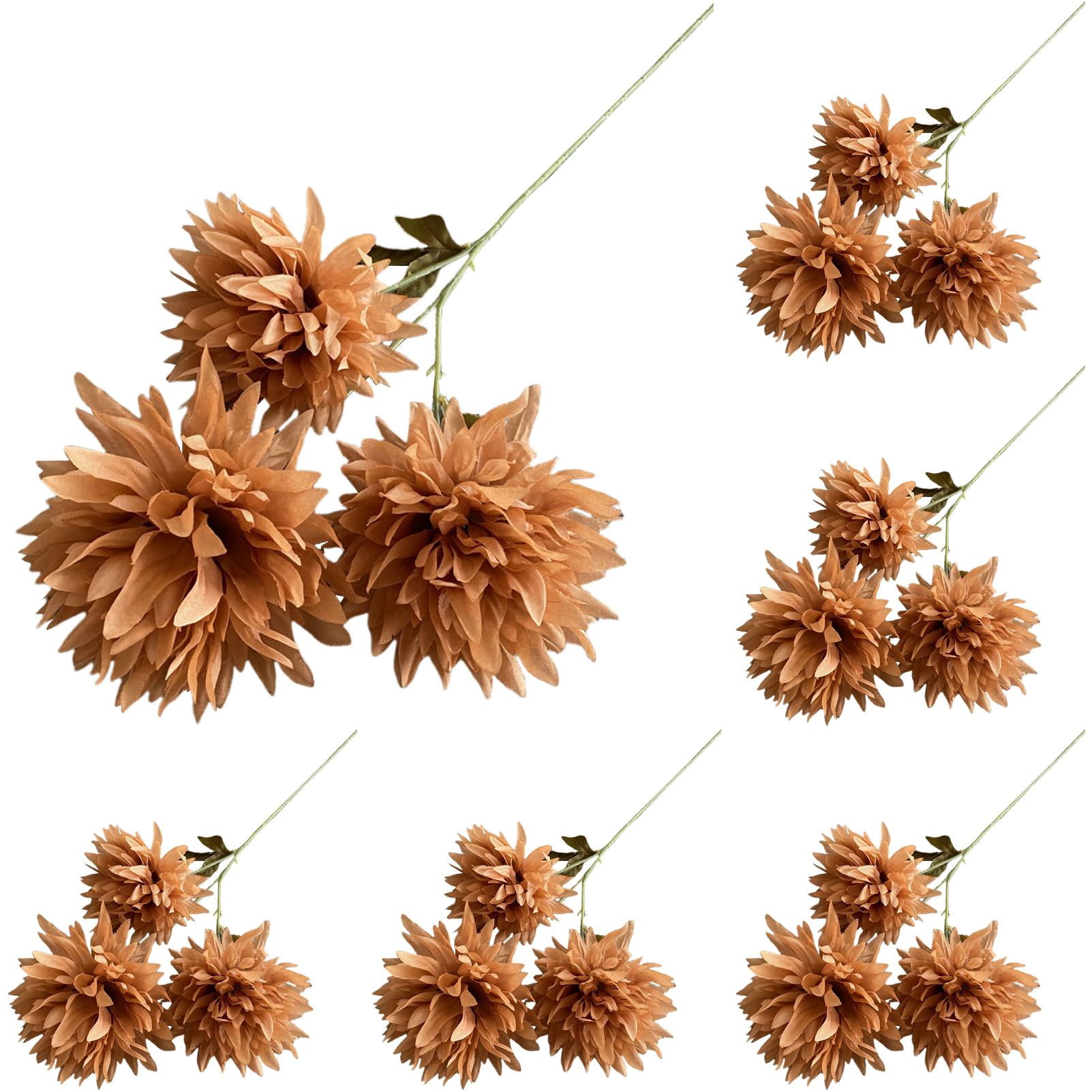 Piwvid Artificial Dahlia Flowers Fall Fake Flower Silk Flowers with Long Stem Floral Arrangements Bouquets Autumn Faux Dahlias Flowers for DIY Wedding Party Centerpieces Home Decor
