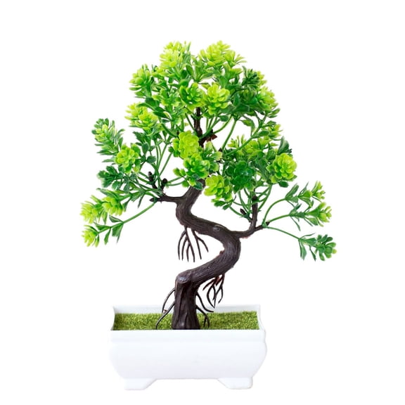Piwvid Artificial Japanese Bonsai Tree in a Decorative Pot, Zen Garden Greenery for Desktop Display in Living Rooms, Offices, and Indoor Home Décor