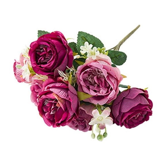 Piwvid Artificial Peony and Hydrangea Silk Flower Bouquet, Realistic Plastic Carnations Arrangement for Wedding, Table Centerpieces, Home Decor