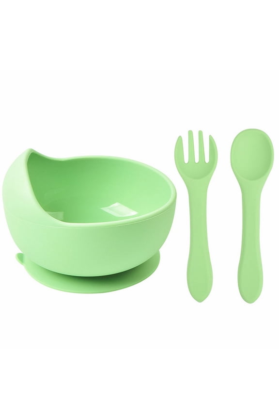 Baby Bowl, Silicone Baby Feeding Set for Baby and Toddler, Includes Spoon and Lid, First Feeding Set, Essential for Baby LED Weaning for Babies 4 Months