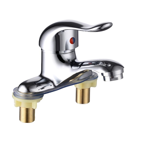 Piwvid Brushed Silver Bathroom Sink Faucet,Countertop Mixer Tap, Double Connector Basin Faucet, Durable Hardware Fitting for Laundry Room Kitchen and Household Bathroom Renovation