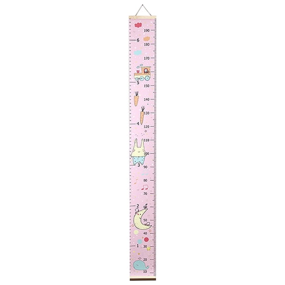 Piwvid Children's Cartoon Baby Kids Growth Chart, Wood Frame Height Measurement Ruler Wall Sticker, Hanging Height Record for Nursery, Kids Room Wall Decoration
