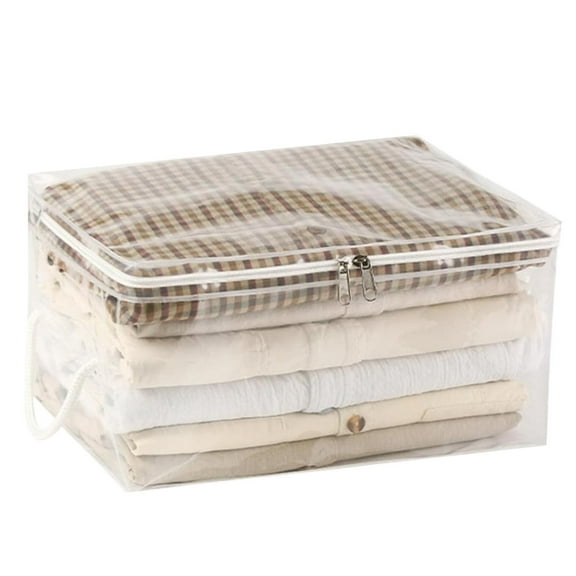 Piwvid Clear Zippered Storage Bags, Plastic Storage Bags Sweater Storage Bags with Zipper Clothing Storage Bags Organizer for Blankets Linen Bed Sheet Quilt Clothes Pillow