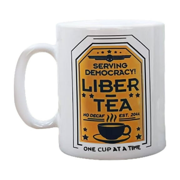 Piwvid Coffee Mug Cup Of Liber Tea 11 OZ Ceramic Mug Novelty Liber Tea Cup Gift 1 Novelty Coffee Mugs Funny Coffee Mugs Gift for Women Men