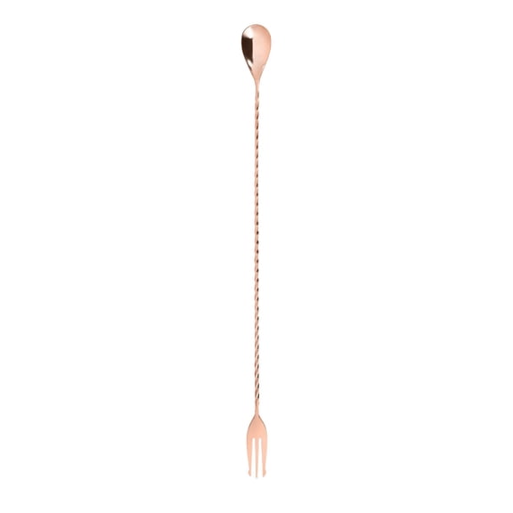 Piwvid Copper Bar Spoon, Full Twisted Stem Mixing Spoon for Bartending, Cocktails, Coffee Drinks and Home Bar Stirring Use