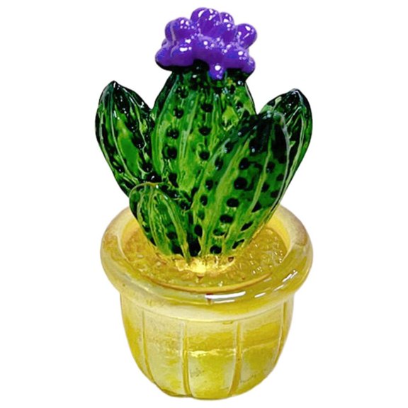 Piwvid Desktop Ornament, Cactus Car Center Console Decoration with Transparent Resin Craft Design for Home, Office, Desk, Shelf and Tabletop