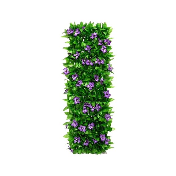 Piwvid Expandable Garden Mesh Fence Panel, Artificial Violet Background and Retractable Decoration for Outdoor Garden, Yard, and Patio, Privacy Screen and Plant Support