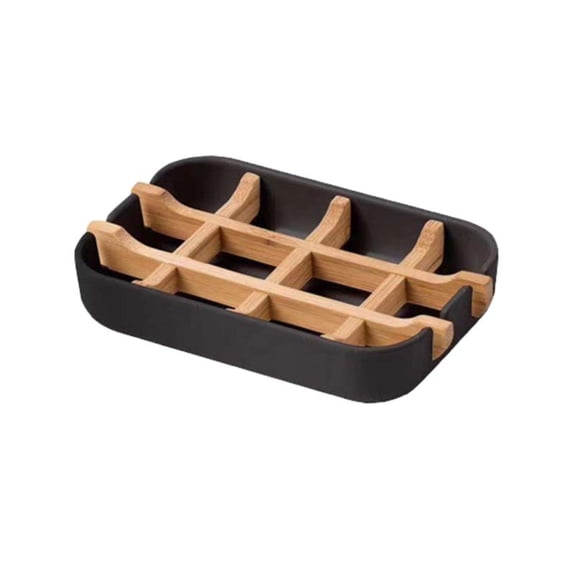 Piwvid Fiber Soap Tray Dish with Anti-Slip Bottom, Shower Bar Holder for Bathroom, Draining Soap Rack for Bar Soap, Bathtub Shower Tray, Keeps Soap Clean and Dry