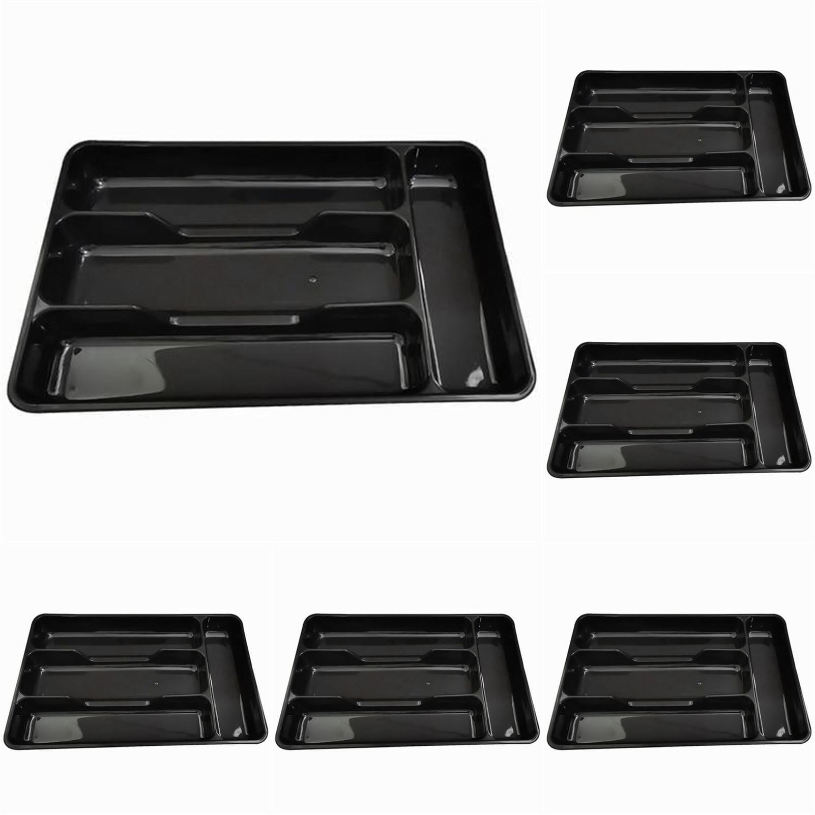 Piwvid Flatware Storage Plastic Silverware Tray Kitchen Tool Drawer Organizer Tray Spoon Fork Cutlery Separation Finishing Storage Box Container Tableware Organizer for Drawer