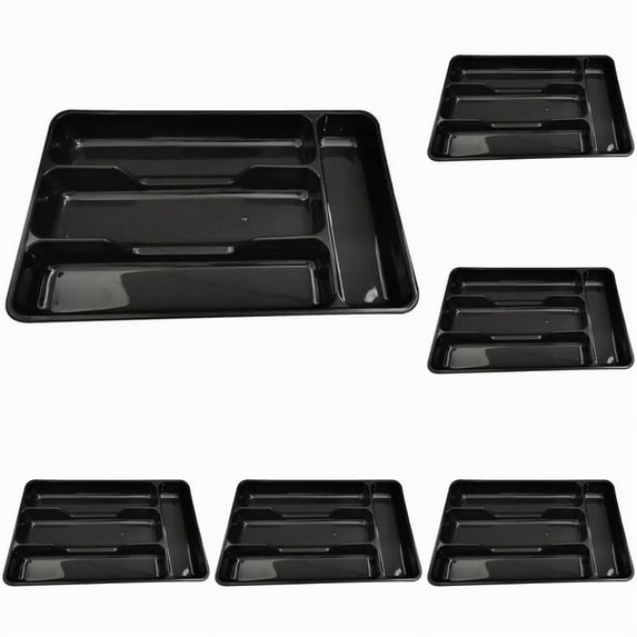 Piwvid Flatware Storage Plastic Silverware Tray Kitchen Tool Drawer Organizer Tray Spoon Fork Cutlery Separation Finishing Storage Box Container Tableware Organizer for Drawer