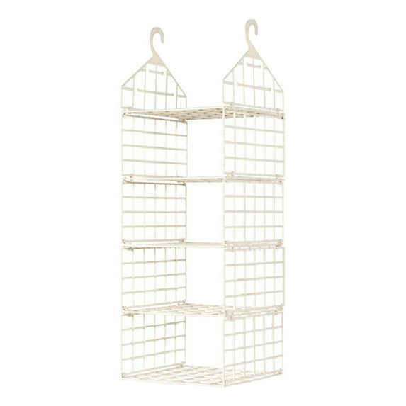 Piwvid Foldable Closet Organizer, Hanging Closet Shelves, Clothes Shelves, Wall Mount&Cabinet Wire Storage Basket Bins, for Clothing Sweaters Shoes Handbags Organizing