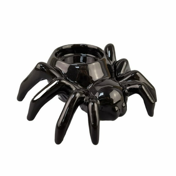 ​​Piwvid Halloween Spider Shape Ceramic Candlestick Centerpiece for Dining Table Interior Home Decor Tea Light Holder Gothic Halloween Party Table Decorations​​ ﻿