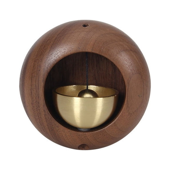 Piwvid Japanese Style Door Bell, Handcrafted Wooden Entry Alert Chime for Home and Office, Traditional Round Door Opening Bell with Zen Decor, Easy Install