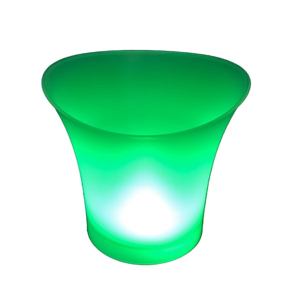 Piwvid LED Color Changing Ice Bucket, Transparent Beverage Bucket for Champagne Beer Wine, Party Bar Club KTV Restaurant Home Decor, Glass Water Bottles Style