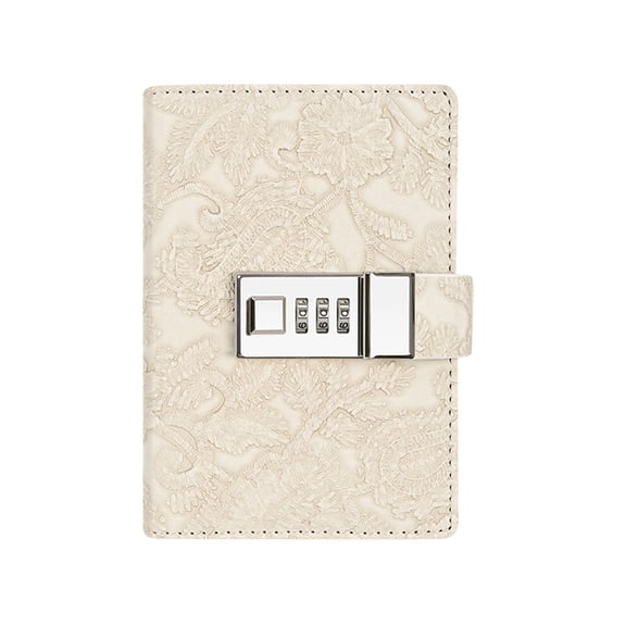Piwvid Lock Diary Leather Journal, Writing Notebook Planner Organizer, Digital Password Locking Personal Diary, 3.93*5.5Inch for Daily Note and Secret Record Keeping at Home