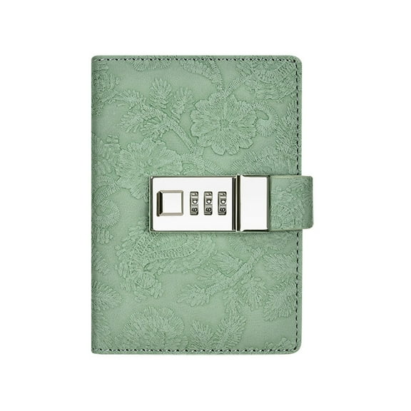 Piwvid Lock Diary Leather Journal, Writing Notebook Planner Organizer, Digital Password Locking Personal Diary, 3.93*5.5Inch for Daily Note and Secret Record Keeping at Home