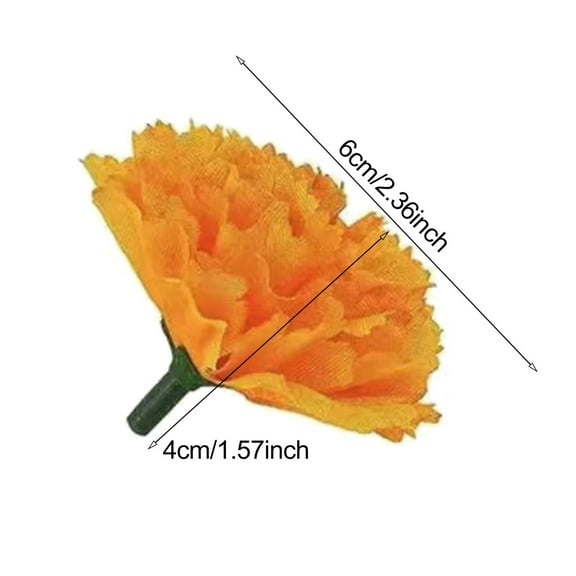 Piwvid Marigold Flowers Heads Bulk , Silk Artificial Flowers for DIY for Diwali,Indian Festival, DIY Marigold Garland Wedding Decor DIY Wreath Garland Craft