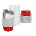 thumbnail image 1 of Piwvid Mini Aluminum Foil Cupcake Cups (50 Packs) Heart Shaped Cake Pans - Disposable Mini Cupcake Cup Flan Baking Cups for Valentine Mother's Day Wedding Birthday, 1 of 8