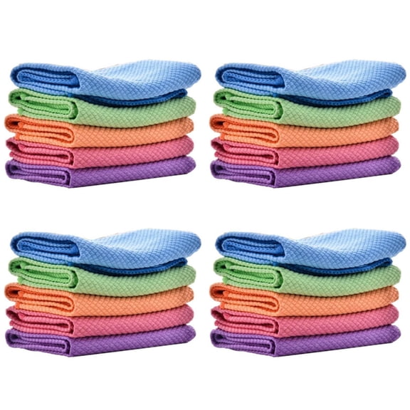 Piwvid Miracle Cleaning Cloths - Multipurpose Wire Miracle Cleaning Cloths, Reusable,Fish Scale Microfiber Cleaning Cloth for Kitchen (20pcs, 40x30cm/15.7''x11.8'')