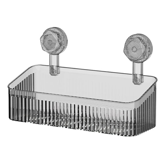 Piwvid No-Drill Bathroom Suction Storage Box, Corrugated Suction Cup Holder, Powerful Removable Hanging Storage Basket, No Drilling Shelves Caddy