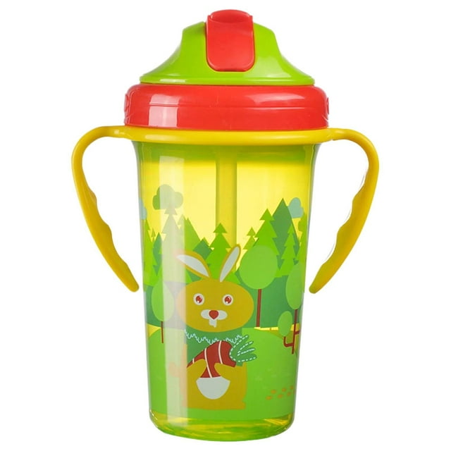 Piwvid No-Spill Trainer Soft Straw Two Handle Cup | Cute Animals ...