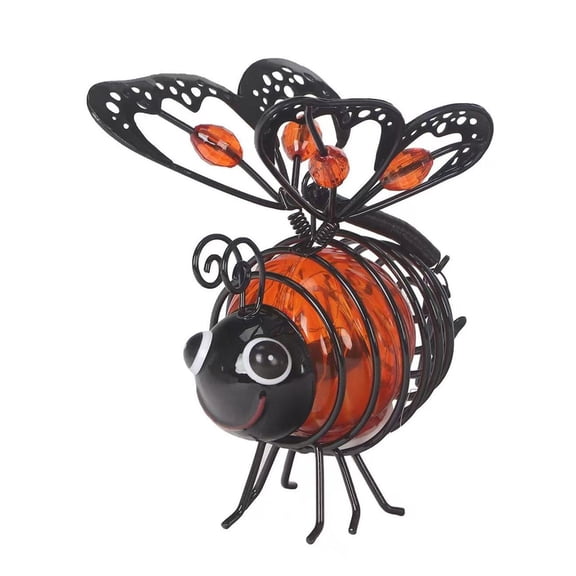Piwvid Outdoor Hanging Solar Bee Light,Bugs Statue Figurine Garden Decor,Simulation Metal Led Bugs Statue Lights with Bouncy,Cute Bee Decorations for Springs,Summer,Patio,Lawn and Backyard